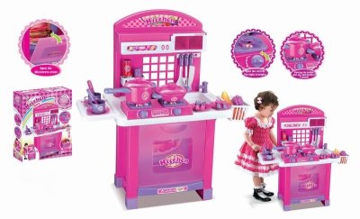 KITCHEN SET W/LIGHT & MUSIC(PINK) - HP1030329