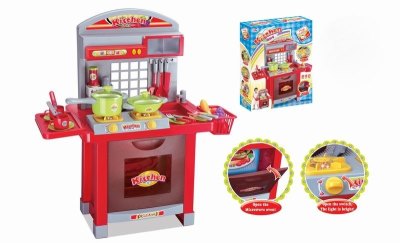 KITCHEN SET W/LIGHT & MUSIC（RED） - HP1030330
