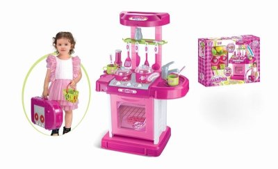 KITCHEN SET W/LIGHT & MUSIC（RED） - HP1030331