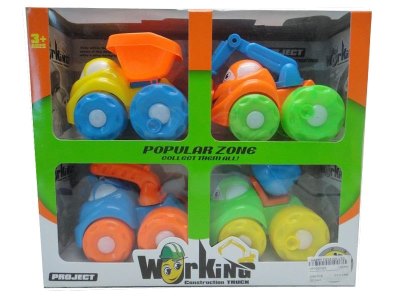 4PCS PULL BACK CONSTRUCTION CAR 4ASST - HP1030399