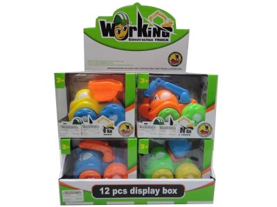 PULL BACK CONSTRUCTION CAR 4ASST 12PCS/DISPLAY BOX - HP1030400