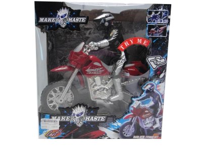 FRICTION MOTOR W/MAN & LIGHT & MUSIC INCLUDED BUTTONCELL RED/BLUE/BLACK - HP1030424