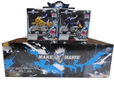 FRICTION MOTOR W/MAN & LIGHT & MUSIC INCLUDED BUTTONCELL RED/BLUE/YELLOW/BLACK - HP1030425