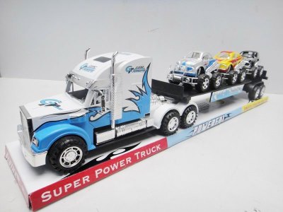 FRICTION TRUCK W/3 FREE WAY CAR RED/BLUE/YELLOW - HP1030428