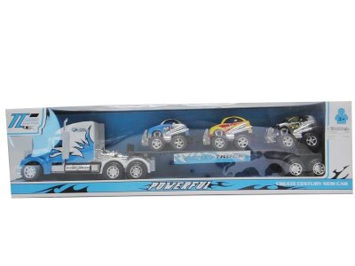 FRICTION TRUCK W/3 FREE WAY CAR RED/BLUE/YELLOW - HP1030434