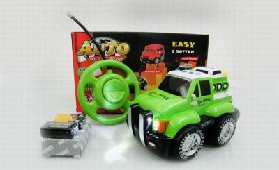 2 FUNCTION R/C CONSTRUCTION CAR W/LIGHT INCLUDED BATTERY  GREEN/YELLOW - HP1030439