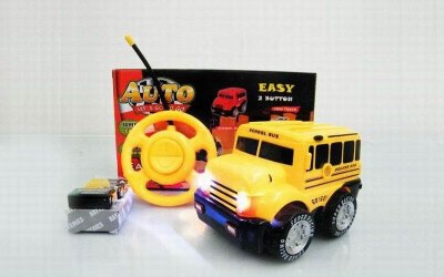 2 FUNCTION R/C BUS W/LIGHT & MUSIC INCLUDED BATTERY RED/YELLOW - HP1030443