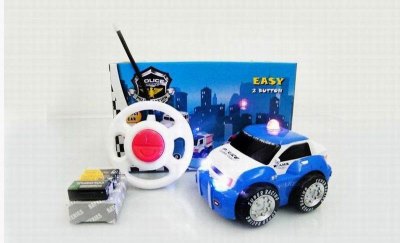 2 FUNCTION R/C POLICE CAR W/LIGHT INCLUDED BATTERY RED/BLUE - HP1030445
