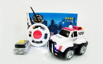 2 FUNCTION R/C POLICE CAR W/LIGHT INCLUDED BATTERY BLACK/BLUE - HP1030446