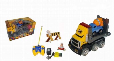 4 FUNCTION R/C 360 °STUNT CARTOON CONSTRUCTION CAR W/LIGHT/MUSIC/BATTERY - HP1030457