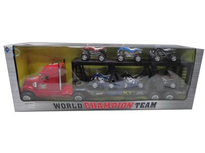 FRICTION TRUCK W/6 FREE WAY BEACH MOTOR RED/BLUE - HP1030603