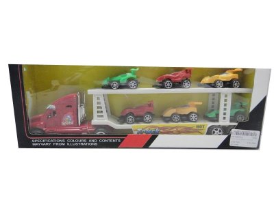 FRICTION TRUCK W/4 FREE WAY F1 CAR 2COLOR - HP1030724