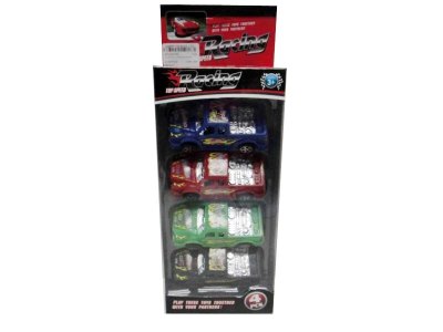 PULL BACK CAR 4PCS GREEN/BLACK/BLUE/RED - HP1030792