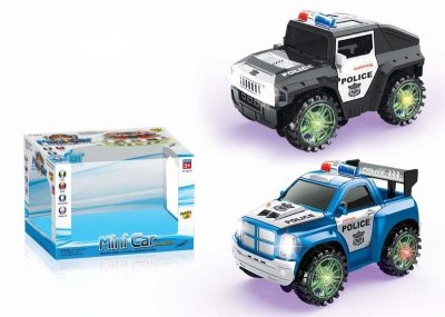 B/O BUMP AND GO POLICE CAR W/6LIGHT & ROTARY LIFT & 2ASST BLACK/BLUE  - HP1030855