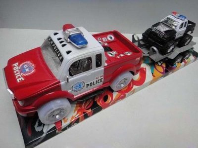 FRICTION TOW TRUCK W/ POLICE CAR & LIGHT & MUSIC & 2COLOR - HP1030910