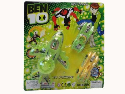BEN10 PULL BACK RACING CAR + PULL LINE PLANE W/LIGHT - HP1031137