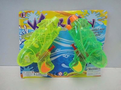 2PCS WATER GUN (TRANSPARENT)  GREEN/YELLOW/ORANGE - HP1031168