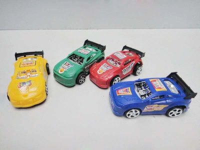 4PCS PULL BACK CAR (NATURAL COLOR) 4ASST RED/BLUE/YELLOW/GREEN - HP1031368
