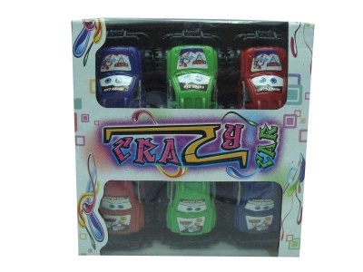 6PCS PULL BACK CAR RED/GREEN/BLUE 2ASST - HP1031739