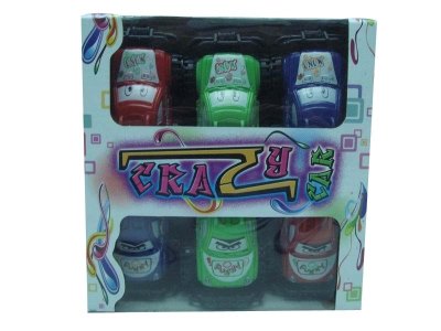 6PCS PULL BACK CAR RED/GREEN/BLUE 2ASST - HP1031741