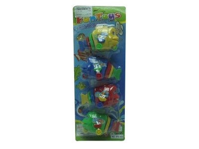 4 PCS PULL BACK FISH NATURAL COLOR  - HP1031746
