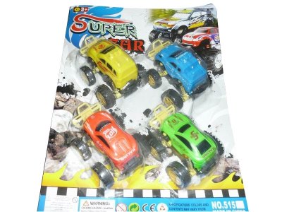 4PCS PULL BACK RACING CAR (ATURAL COLOR) - HP1031915