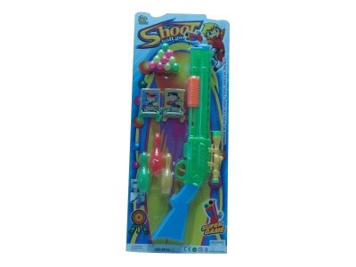 SHOOT BALL GUN W/BOWLING BALL  YELLOW/GREEN - HP1032187