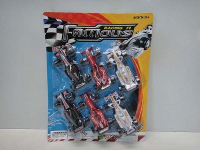 6PCS PULL BACK CAR (PAINTING) RED/WHITE/BLACK - HP1032311