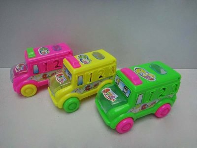PULL LINE CAR WITH LIGHT YELLOW/PINK/GREEN - HP1032334