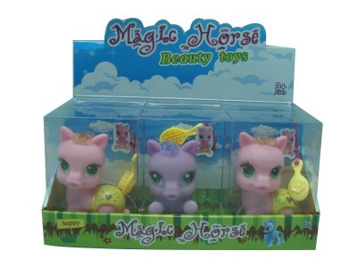 VINYL HORSE W/COMB 2ASST PINK/PURPLE - HP1032370