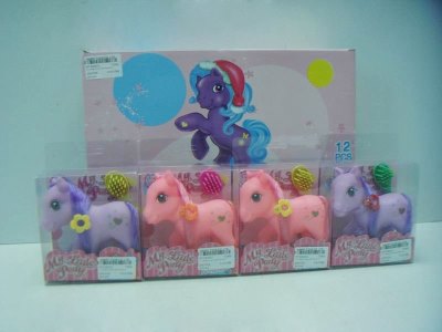 VINYL HORSE W/ACCESSORIES PINK/PURPLE (12PCS/DISPLAY BOX) - HP1032372