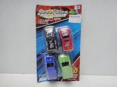4PCS PULL BACK CAR W/PAINTING 4ASST GREEN/BLACK/RED/BLUE - HP1032614
