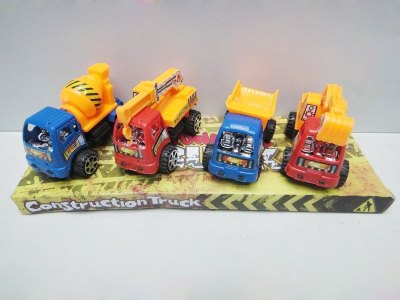 4PCS PULL BACK CONSTRUCTION RED/BLUE 4ASST  - HP1032789
