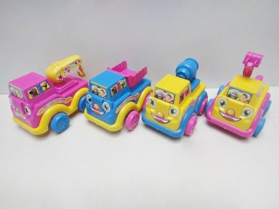 PULL LINE CONTAINER CAR W/BELL 4ASST PINK/BLUE/YELLOW - HP1032945