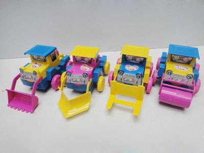 PULL LINE CONTAINER CAR W/BELL 4ASST PINK/BLUE/YELLOW - HP1032946