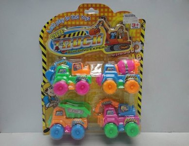 4PCS PULL BACK CONSTRUCTION CAR  4 ASST.RED/YELLOW/BLUE/GREEN  - HP1033134