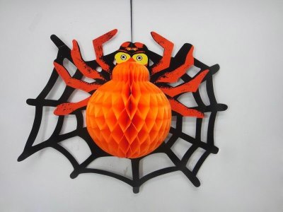 HANGING HONEYCOMB SPIDER DECORATION - HP1033215