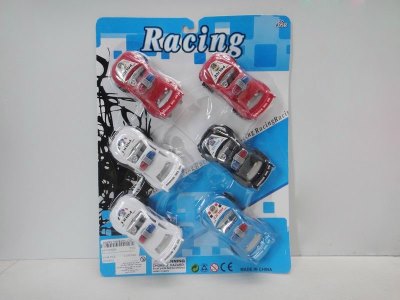 6PCS PULL BACK POLICE CAR  RED/BLUE/WHITE/BLACK - HP1033296