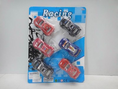 6PCS PULL BACK RACING CAR RED/BLACK/ORANGE/BLUE - HP1033308