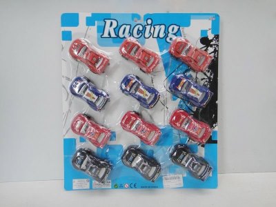 12PCS PULL BACK RACING CAR RED/BLACK/ORANGE/BLUE - HP1033309