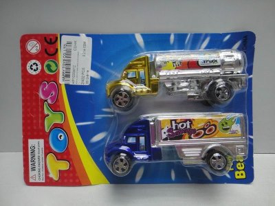 2PCS PULL BACK CAR  2ASST RED/BLUE/YELLOW/GREEN  - HP1033412
