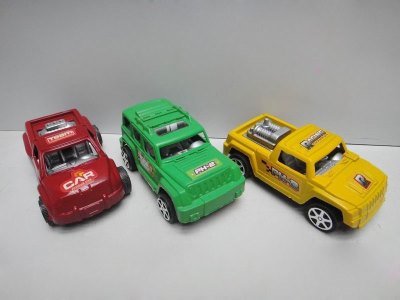 3PCS PULL BACK CAR 2ASST RED/WHITE/BLUE/YELLOW/GREEN/BLACK - HP1033462