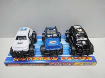 3PCS PULL BACK CAR 2ASST RED/WHITE/BLUE/YELLOW/GREEN/BLACK - HP1033466