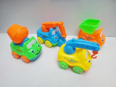 PULL BACK CONSTRUCTION CAR  4 ASST.ORANGE/YELLOW/BLUE/GREEN  - HP1033533