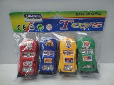 4PCS PULL BACK CAR (NATURAL COLOR) 4ASST RED/BLUE/YELLOW/GREEN - HP1033553