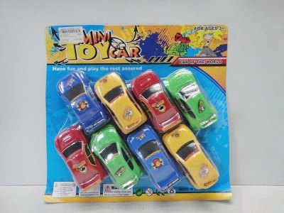 8PCS PULL BACK CAR  4ASST YELLOW/RED/BLUE/GREEN - HP1034014