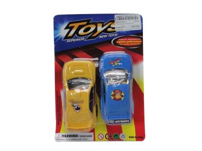 2PCS PULL BACK CAR  4ASST YELLOW/RED/BLUE/GREEN - HP1034015