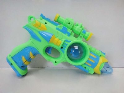 B/O GUN W/LIGHT & SPIN YELLOW/GREEN - HP1034035