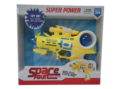 B/O GUN W/LIGHT & SPIN YELLOW/GREEN - HP1034041