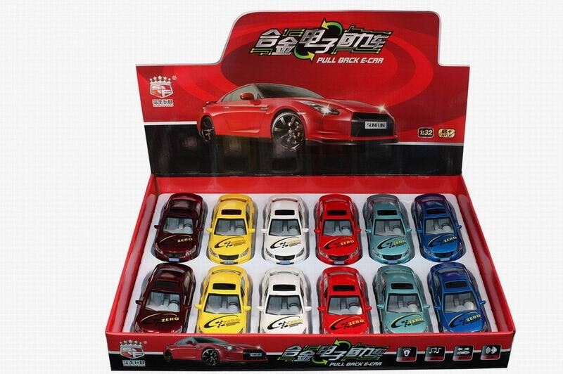 DIE CAST 1:32 PULL BACK CAR W/IC & LIGHT 12PCS DISPLAY BOX - HP1034204